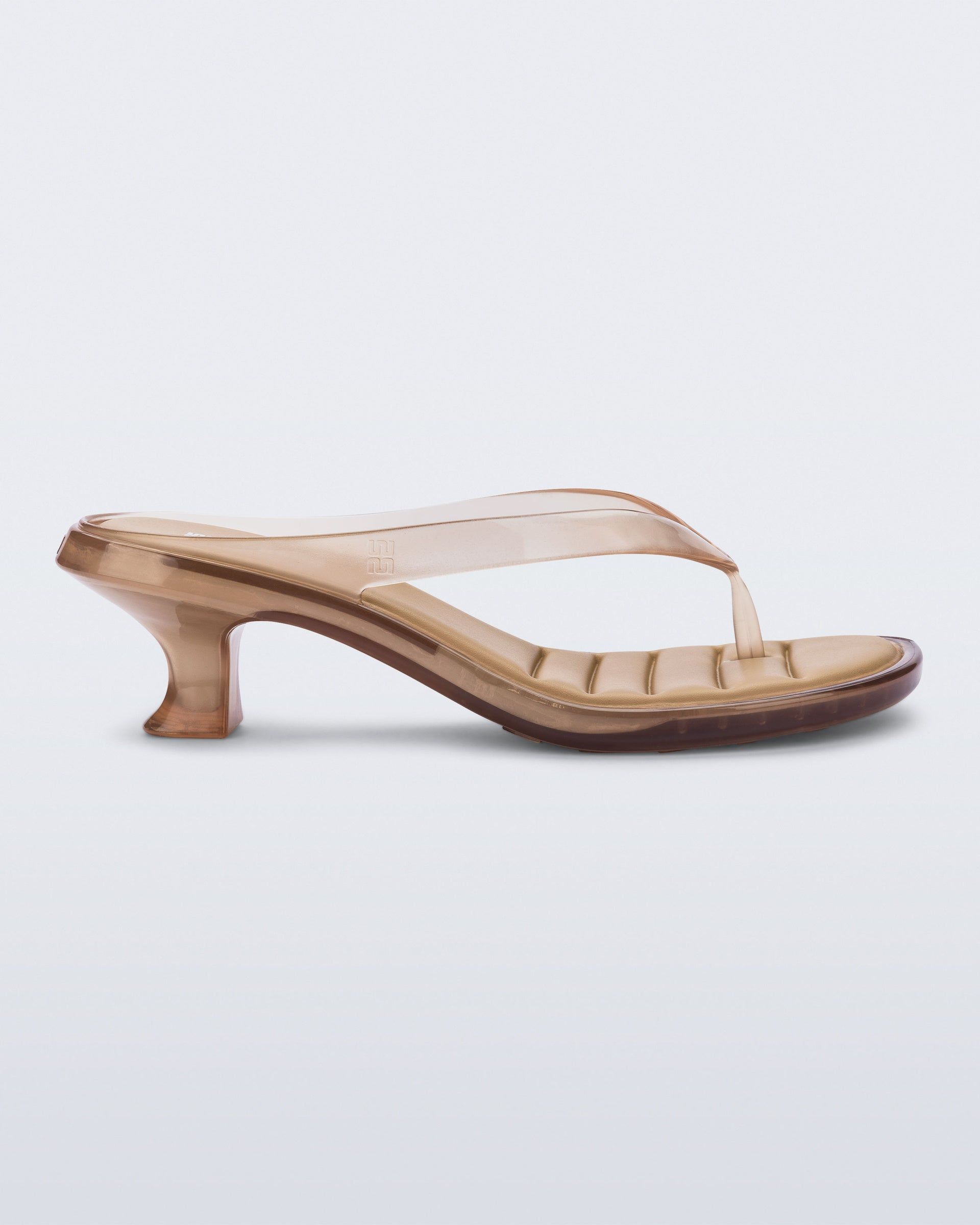 MELISSA FLIP FLOP KITTEN HEEL  CLEAR BEIGE