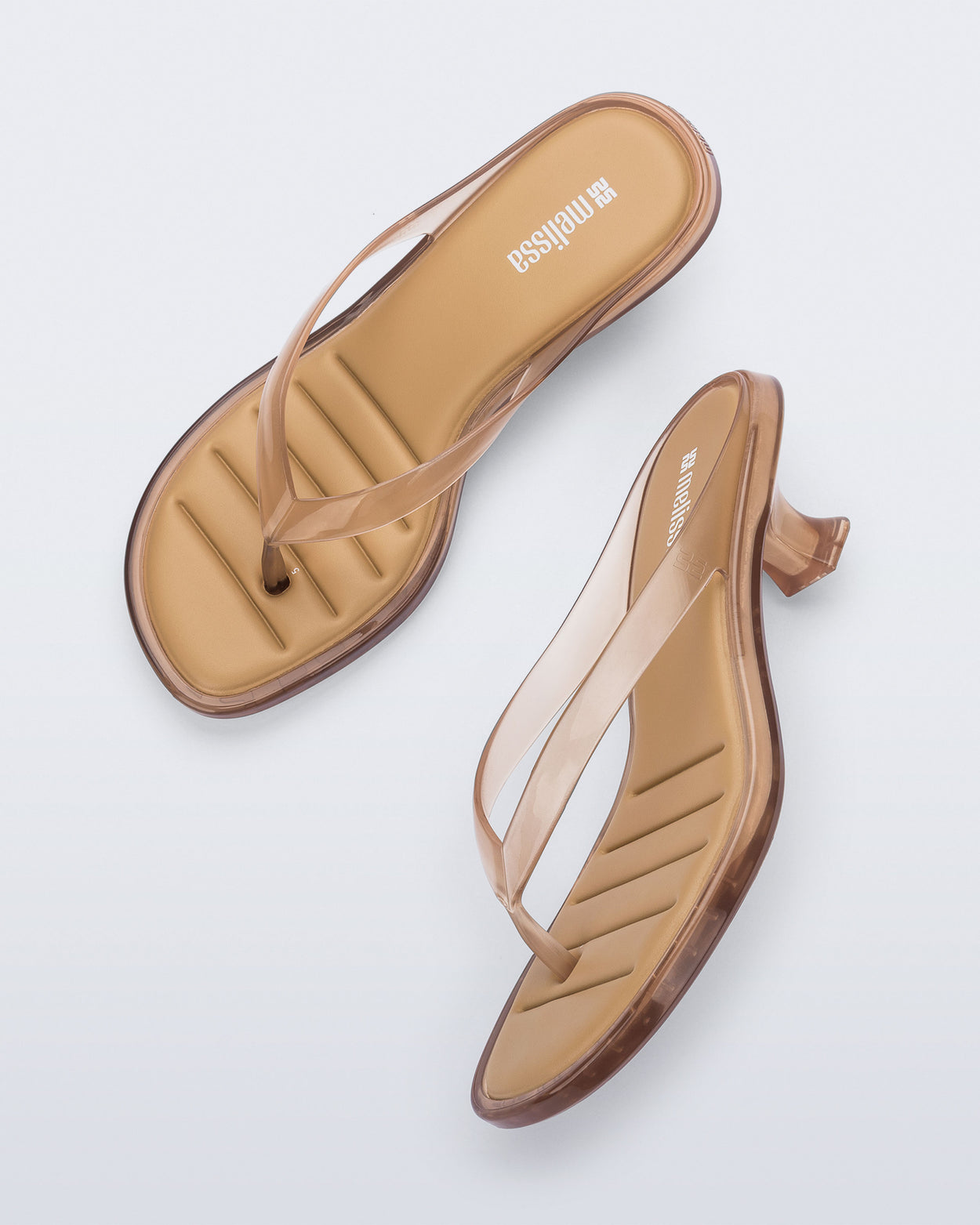 MELISSA FLIP FLOP KITTEN HEEL  CLEAR BEIGE
