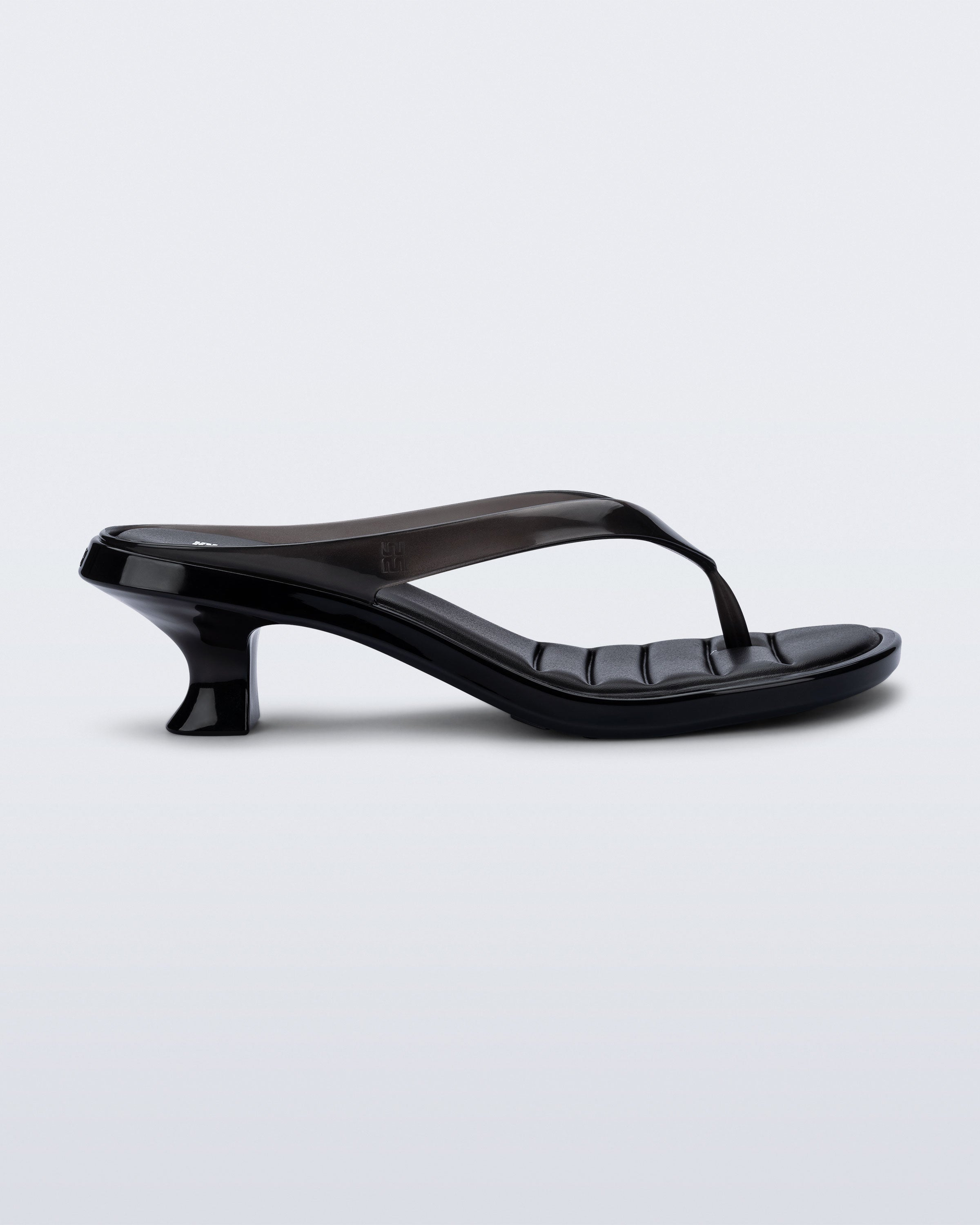 MELISSA FLIP FLOP KITTEN HEEL  CLEAR BLACK