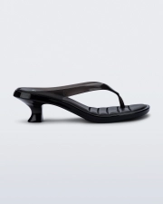 MELISSA FLIP FLOP KITTEN HEEL  CLEAR BLACK
