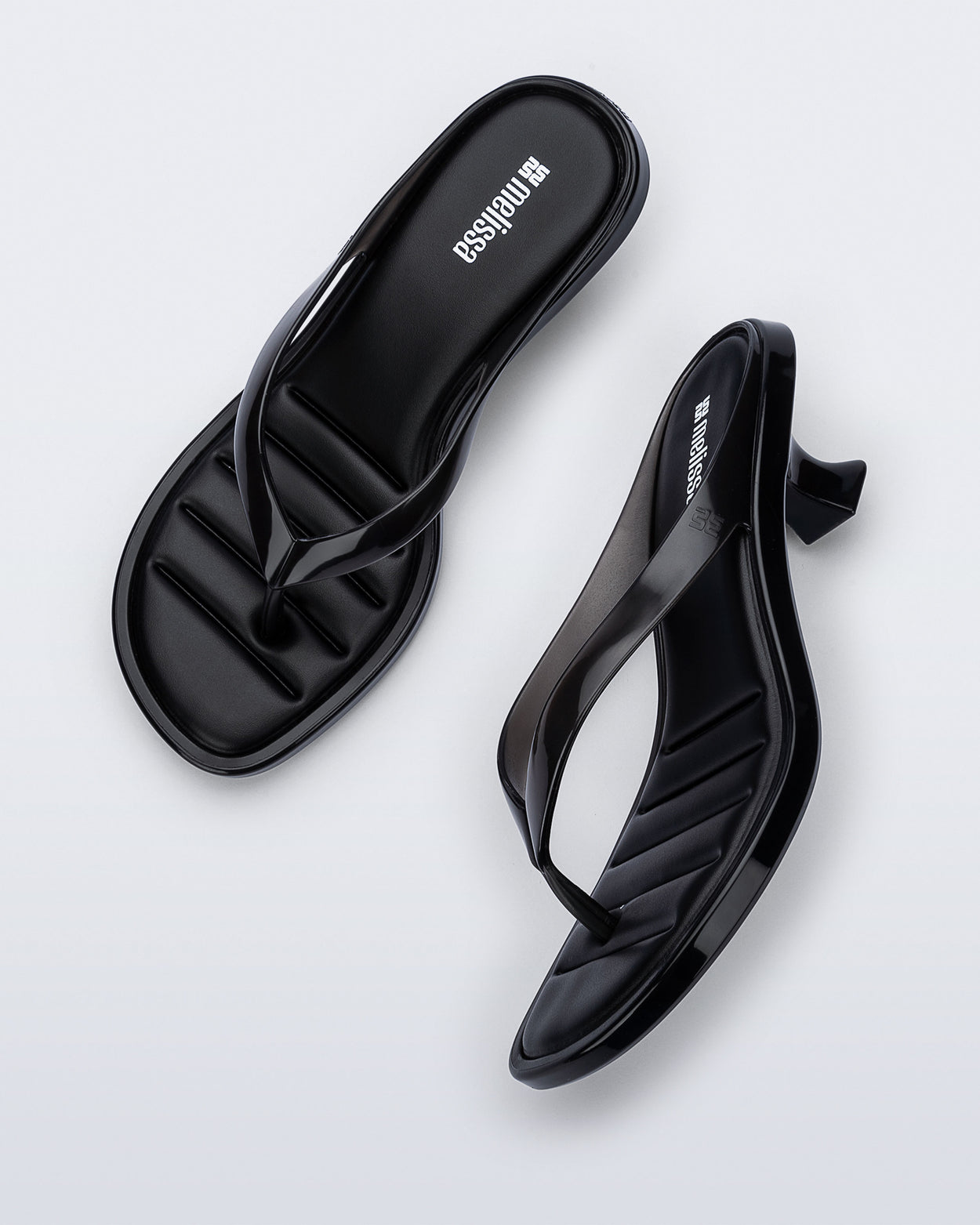 MELISSA FLIP FLOP KITTEN HEEL  CLEAR BLACK
