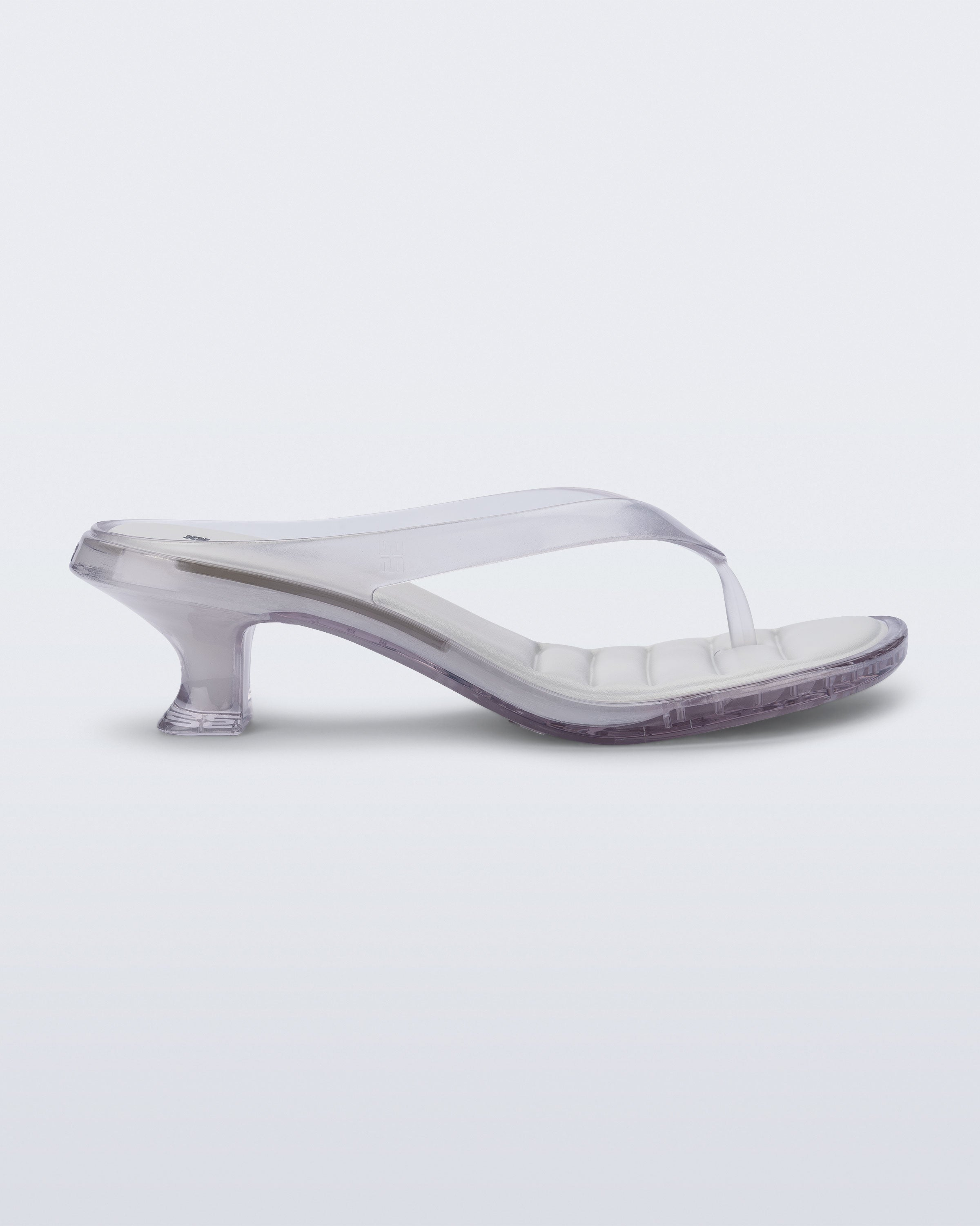 MELISSA FLIP FLOP KITTEN HEEL  CLEAR WHITE