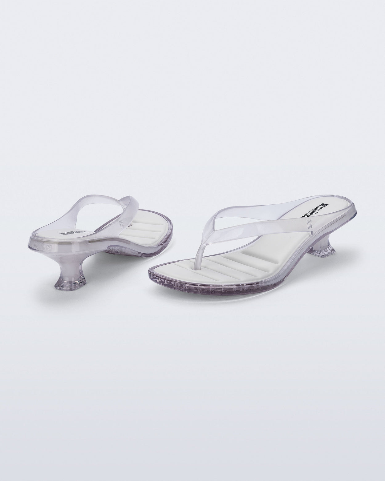 MELISSA FLIP FLOP KITTEN HEEL  CLEAR WHITE