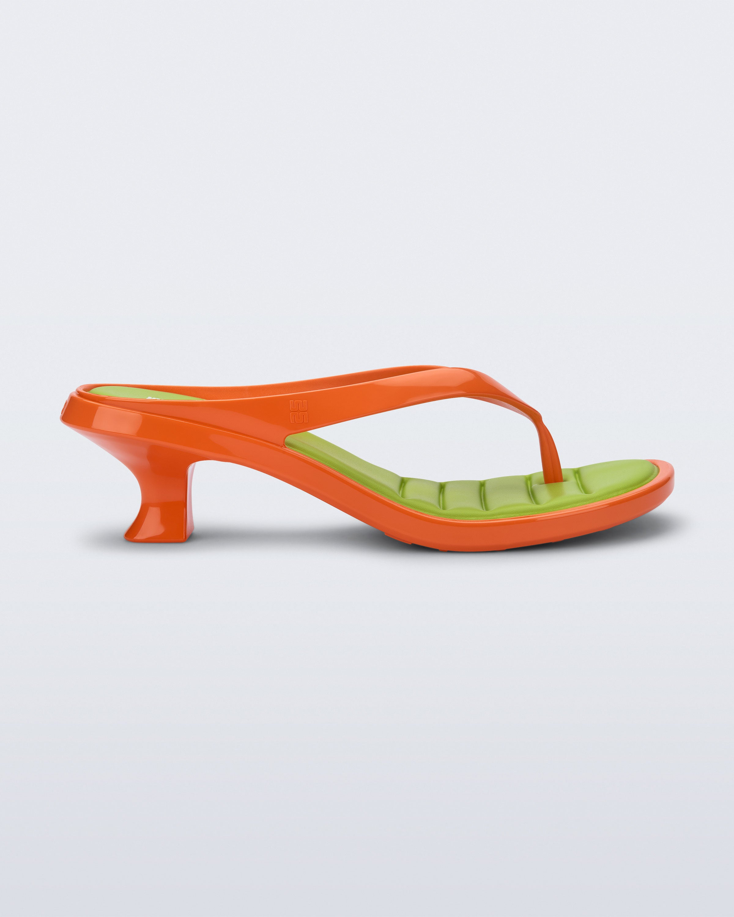 MELISSA FLIP FLOP KITTEN HEEL  ORANGE/GREEN