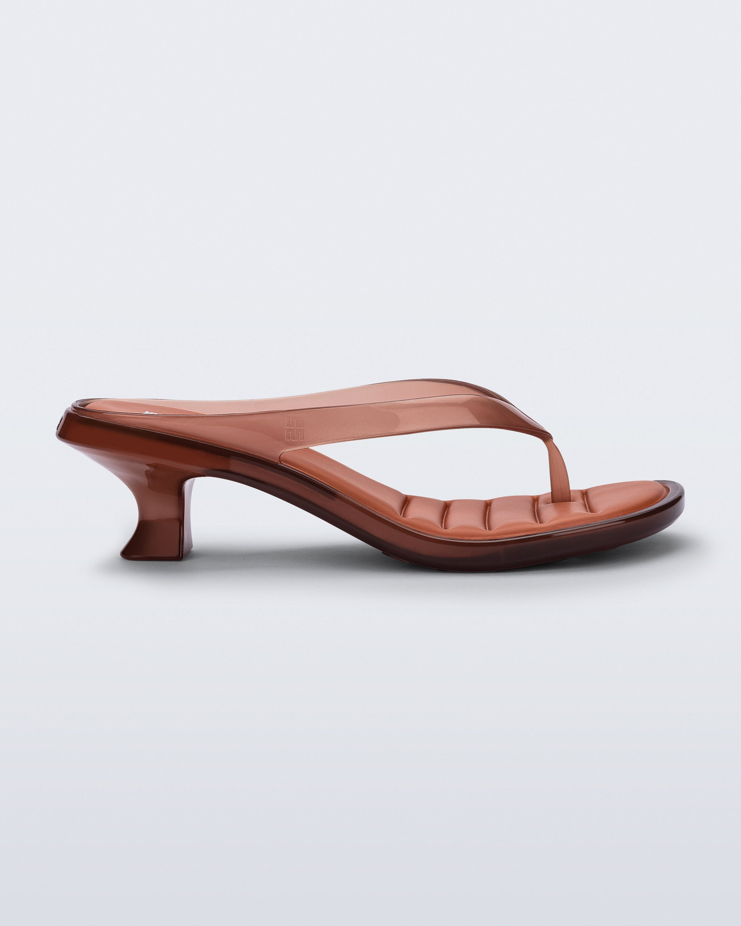 MELISSA FLIP FLOP KITTEN HEEL  CLEAR BROWN