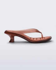 MELISSA FLIP FLOP KITTEN HEEL  CLEAR BROWN