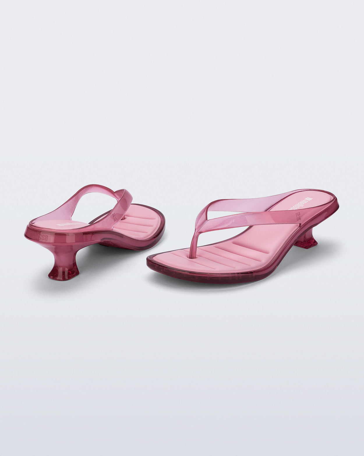 MELISSA FLIP FLOP KITTEN HEEL  CLEAR PINK
