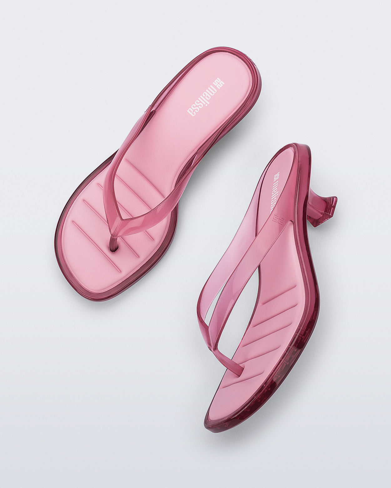 MELISSA FLIP FLOP KITTEN HEEL  CLEAR PINK