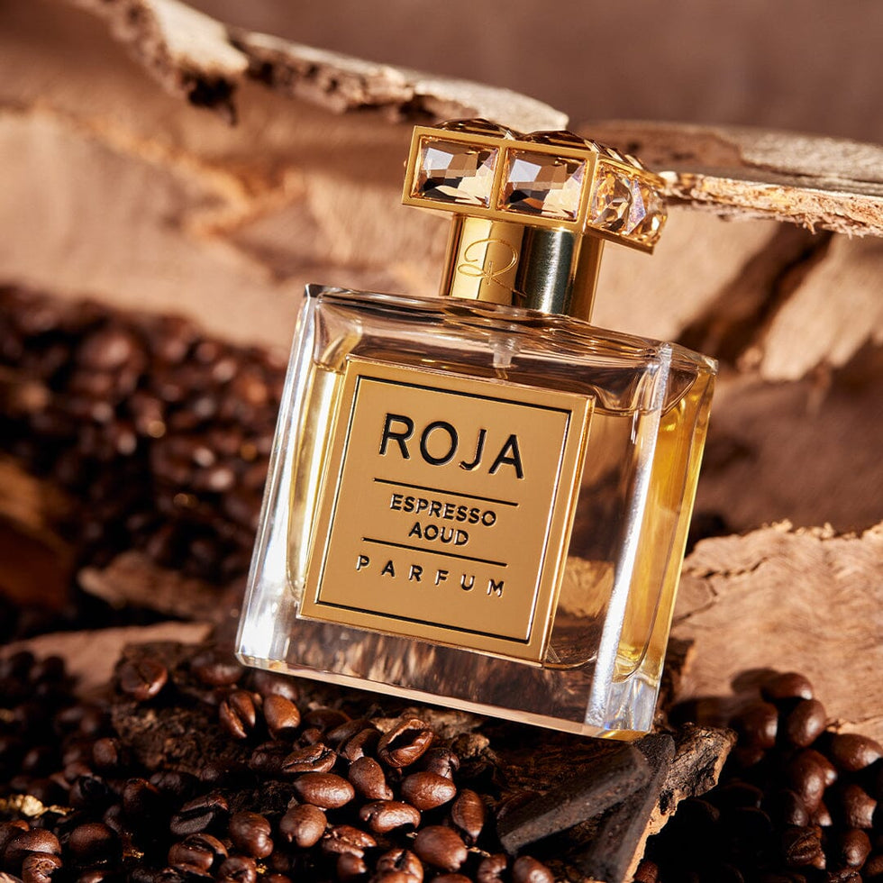 ROJA LONDON ESPRESSO AOUD A MODERN TWIST TO THE AOUD COLLECTION CARAMELISED NUTS, ROASTED COFFEE BEANS, AND AOUD 50ML