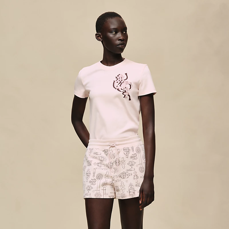 HERMES FERRONNERIE REMIX" SHORTS ROSE OPALINE