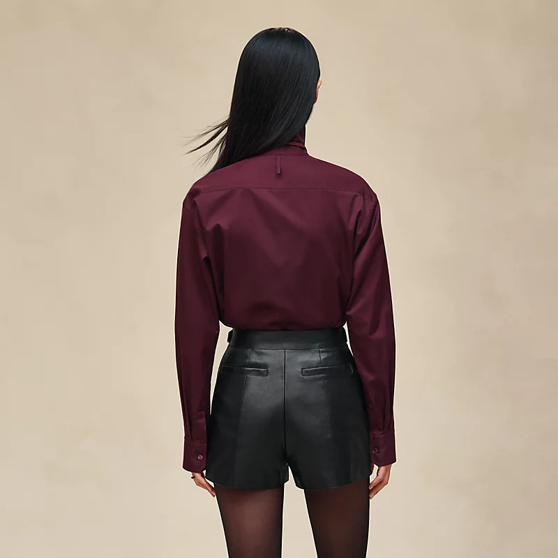 HERMES LEATHER SHORTS NOIR