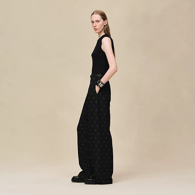 HERMES AUX CHAMPS EN FLEURS" PANTS NOIR