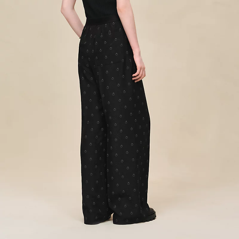 HERMES AUX CHAMPS EN FLEURS" PANTS NOIR