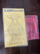 KAWS X SESAME STREET ELMO & BIG BIRD VINYL FIGURE TOY SET OF 2 AUTHENTIC IN HAND