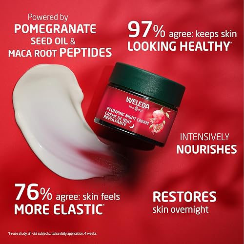 WELEDA PLUMPING NIGHT CREAM WITH POMEGRANATE MACA ROOT PEPTIDES PLANT-BASED FACE MOISTURIZER