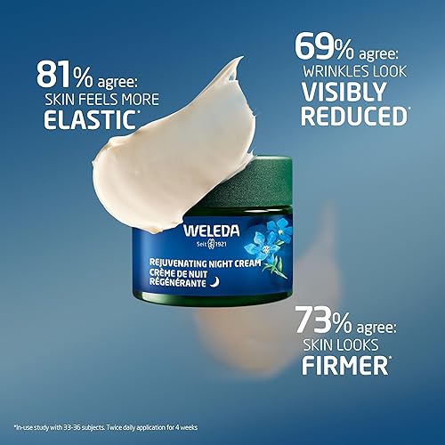WELEDA REJUVENATING NIGHT CREAM WITH BLUE GENTIAN EDELWEISS PLANT-BASED FACE MOISTURIZER