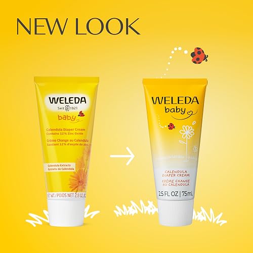 WELEDA BABY CALENDULA DIAPER CREAM 2.8OZ WITH CHAMOMILE, ALMOND OIL, LANOLIN ZINC OXIDE