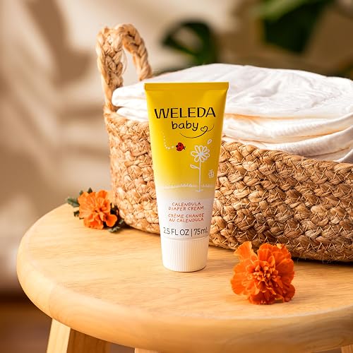 WELEDA BABY CALENDULA DIAPER CREAM 2.8OZ WITH CHAMOMILE, ALMOND OIL, LANOLIN ZINC OXIDE