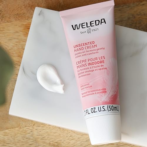 WELEDA UNSCENTED HAND CREAM 1.7 OZ MOISTURIZING PLANT-BASED FORMULA WITH JOJOBA, BORAGE COCONUT OILS