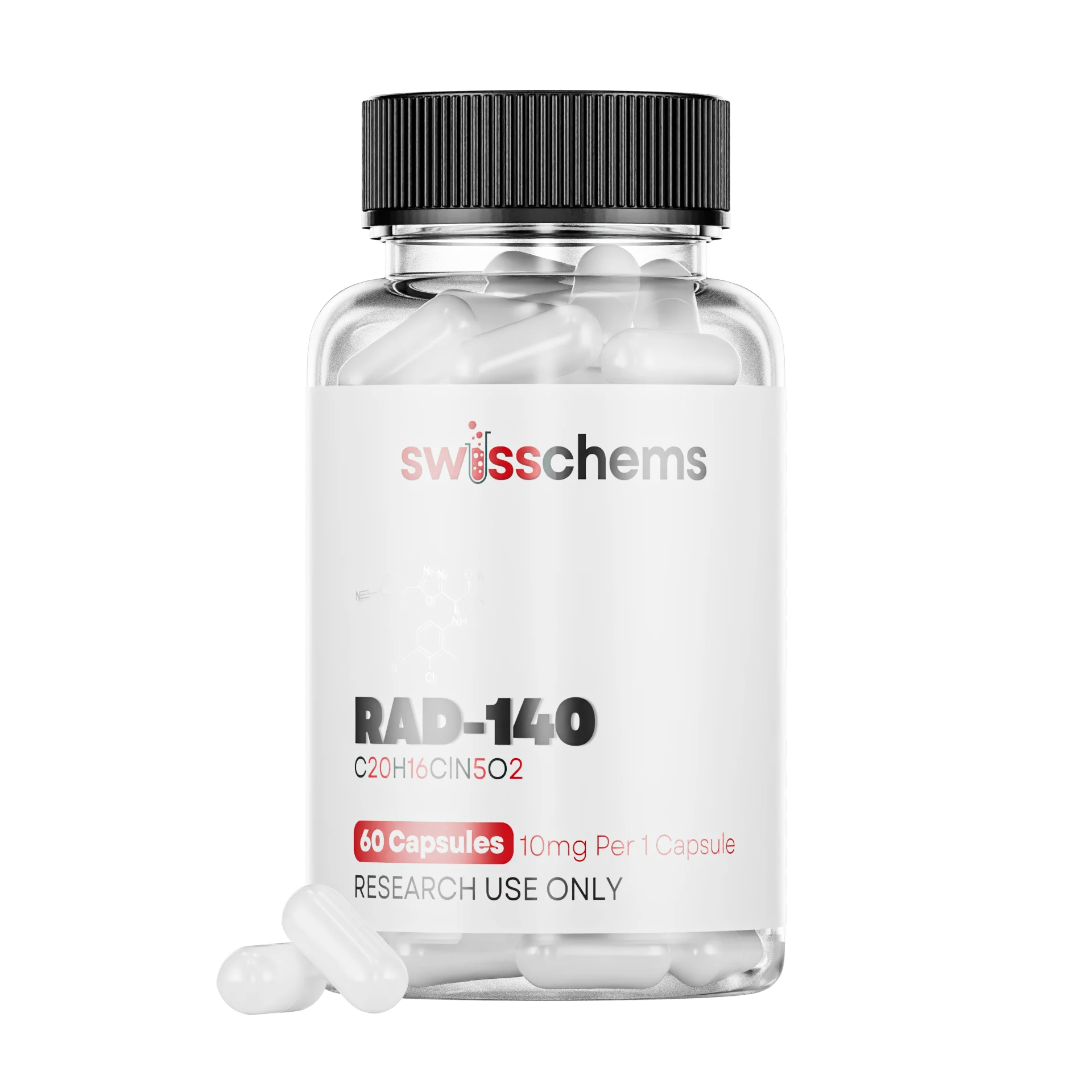 SWISS CHEMS RAD-140 (TESTOLONE), (10MG/CAPSULE) 60 CAPSULES