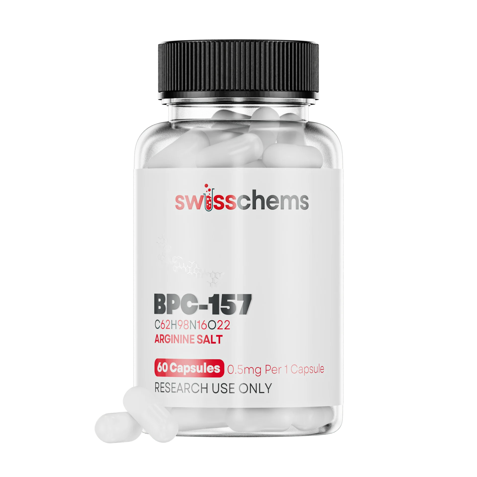 SWISS CHEMS BPC-157 (0.5MG/CAPSULE), 60 CAPSULES