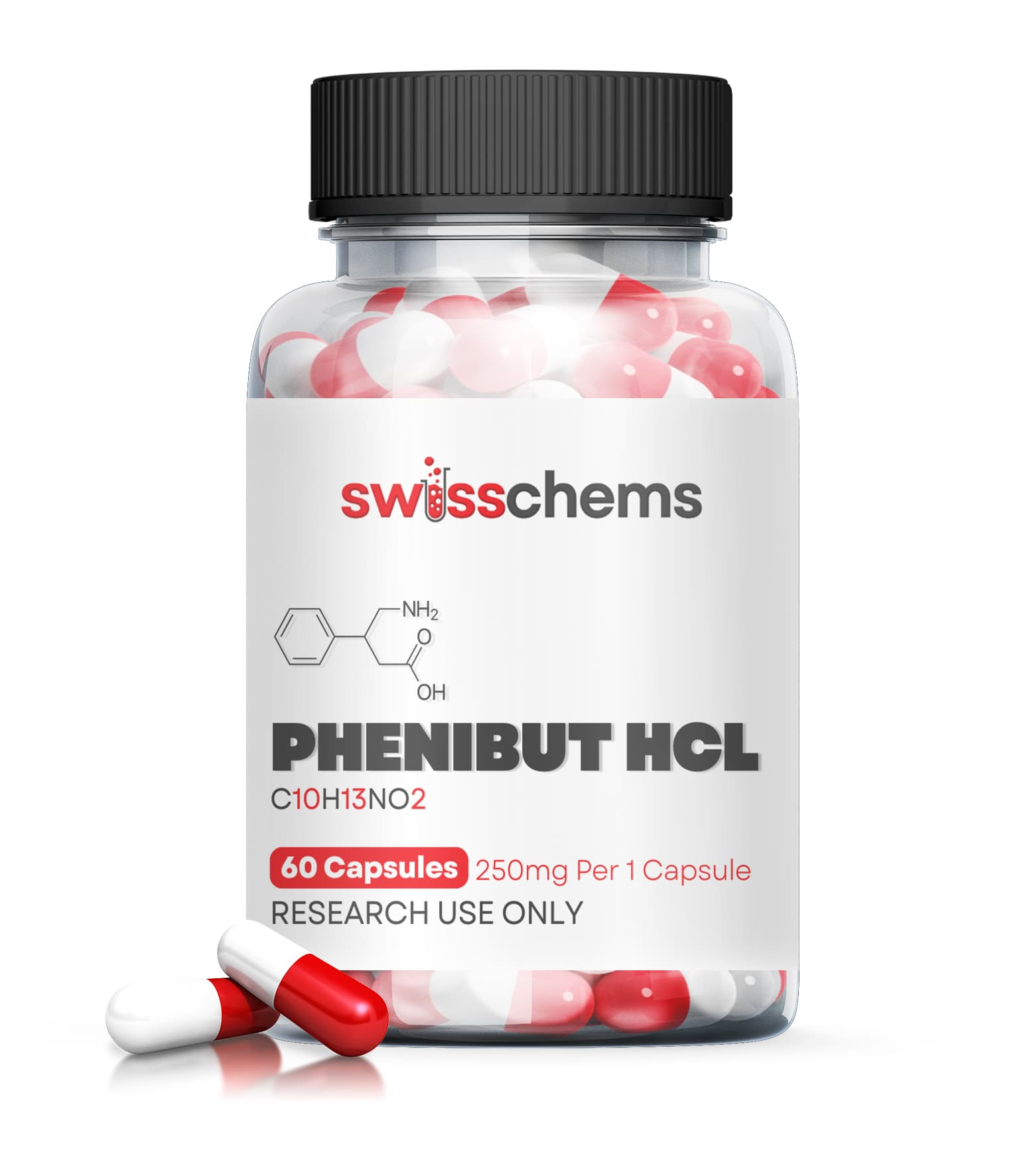 SWISS CHEMS PHENIBUT HCL (250MG/CAPSULE), 60 CAPSULES