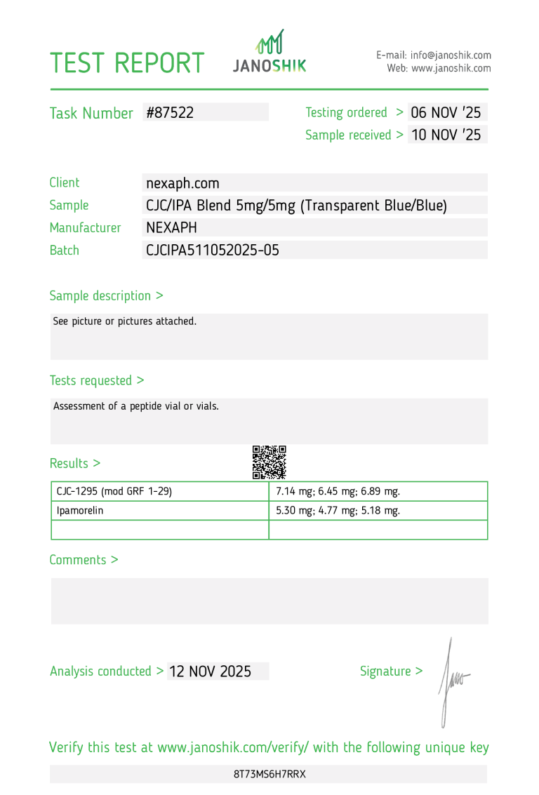 NEXAPH CJC-NO DAC / IPAMORELIN BLEND – 5MG/5MG (10 VIALS/KIT)
