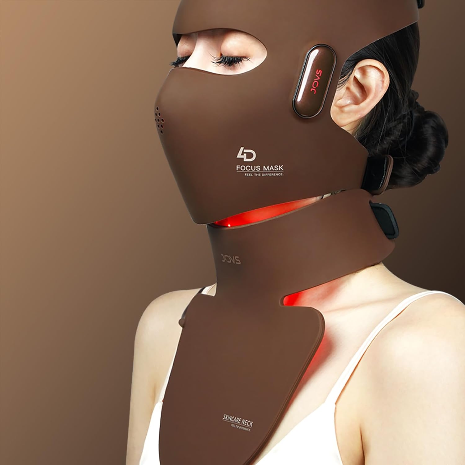 JOVS RED LIGHT THERAPY MASK FOR NECK CHEST, 66 LEDS 630NM ANTI-AGING SKINCARE DEVICE