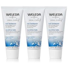 WELEDA NATURAL SALT TOOTHPASTE 2.5 FL OZ PACK OF 3 FLUORIDE-FREE, FRESH BREATH CARE