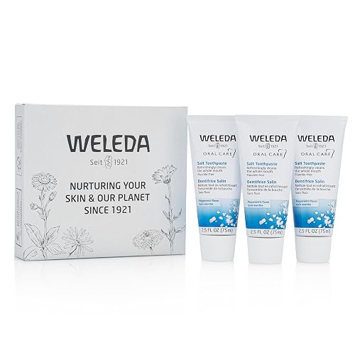 WELEDA NATURAL SALT TOOTHPASTE 2.5 FL OZ PACK OF 3 FLUORIDE-FREE, FRESH BREATH CARE