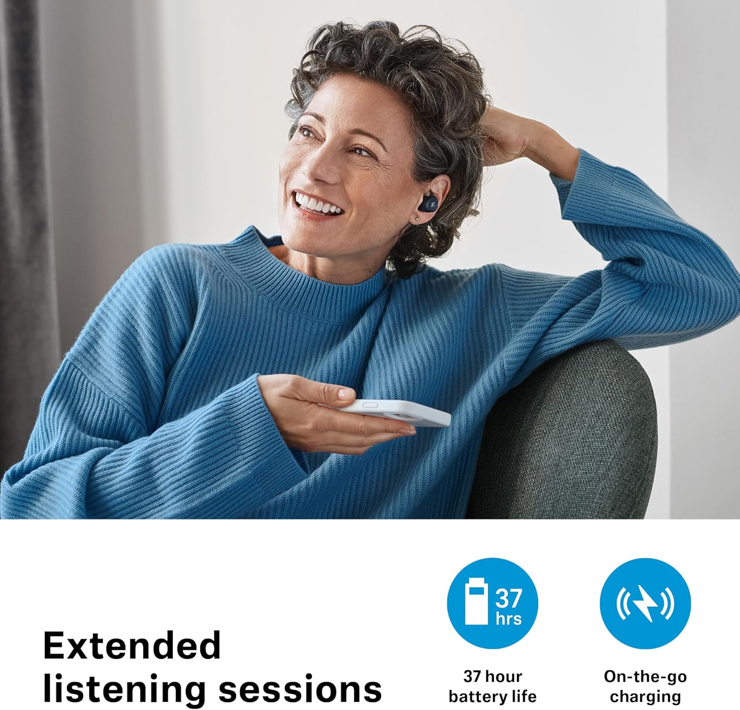 SENNHEISER WIRELESS TV EARBUDS WITH BLUETOOTH PASSIVE NOISE CANCELLATION BLACK