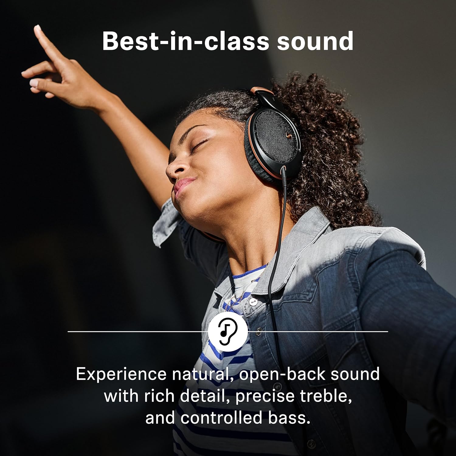 SENNHEISER HD 505 WIRED OVER-EAR HEADPHONES COPPER EDITION TRANSPARENT SOUND, BASS, COMFORT