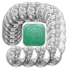 APMEX 1 OZ AMERICAN SILVER EAGLE BU (RANDOM YEAR) LOT OF 20