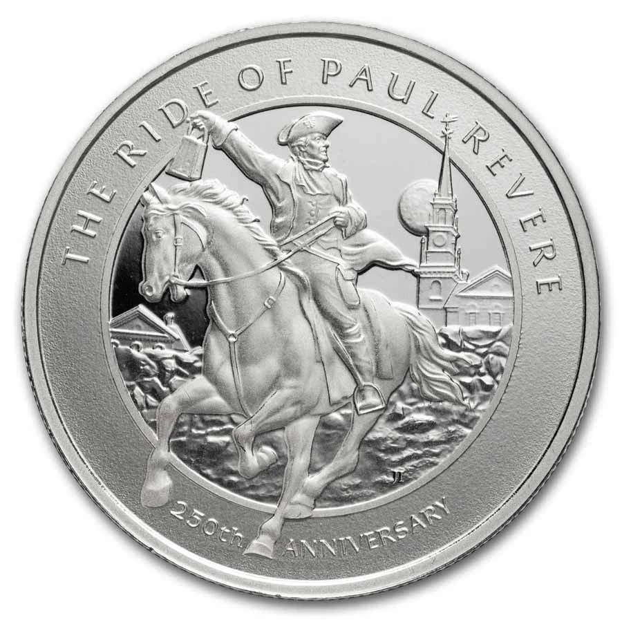 APMEX 1 OZ SILVER ROUND - 250TH ANNIVERSARY OF PAUL REVERE'S RIDE-PRE