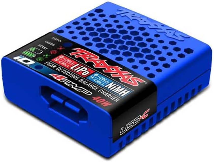 TRAXXAS 40W USB-C MULTI-CHEMISTRY BALANCE BATTERY CHARGER - BLUE