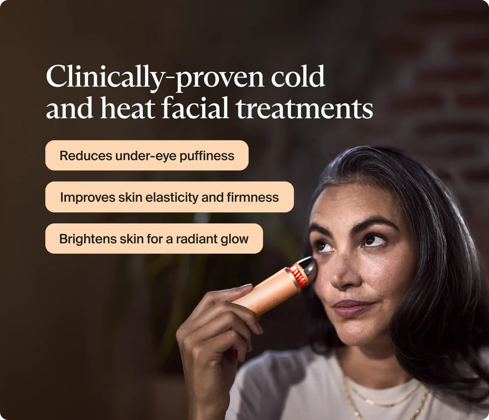 THERABODY THERAFACE DEPUFFING WAND PORTABLE FACIAL DEPUFFING  PEACH