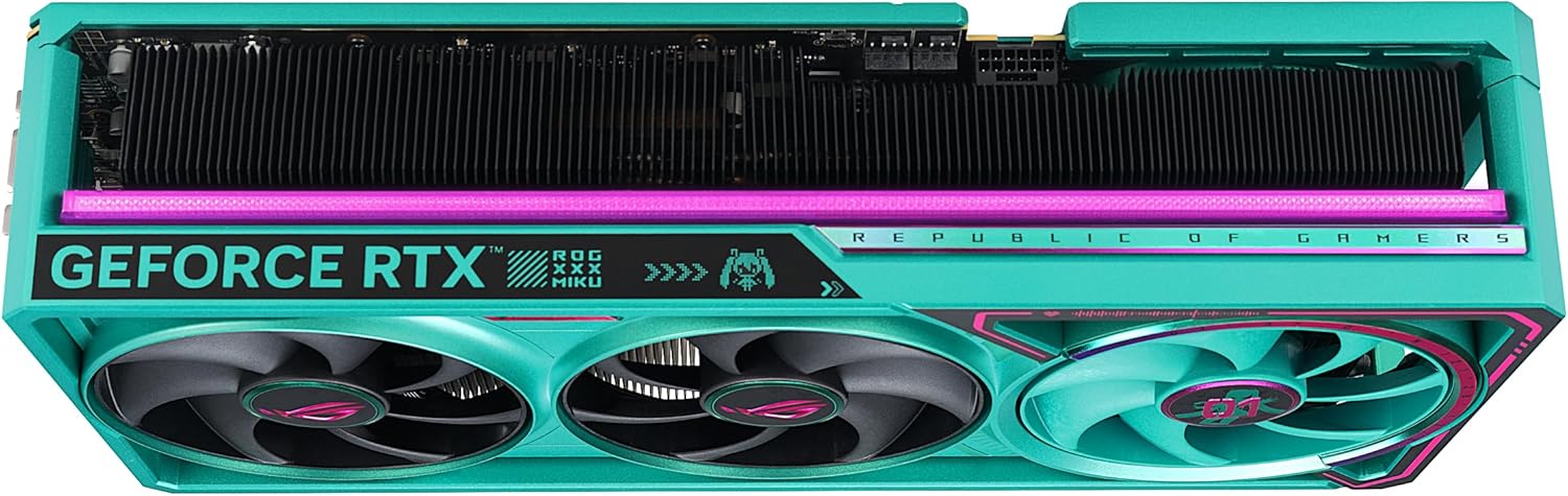 ASUS ROG ASTRAL NVIDIA GEFORCE RTX 5080 16GB GDDR7 OC HATSUNE MIKU EDITION GAMING GRAPHICS CARD (PCIE 5.0, HDMI®/DP 2.1, 3.8-SLOT, 4-FAN DESIGN, PATENTED VAPOR CHAMBER)- RTX5080|OC|-MIKU EDITION