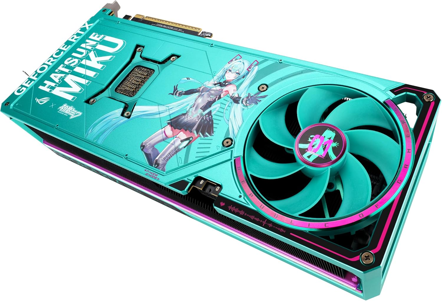 ASUS ROG ASTRAL NVIDIA GEFORCE RTX 5080 16GB GDDR7 OC HATSUNE MIKU EDITION GAMING GRAPHICS CARD (PCIE 5.0, HDMI®/DP 2.1, 3.8-SLOT, 4-FAN DESIGN, PATENTED VAPOR CHAMBER)- RTX5080|OC|-MIKU EDITION