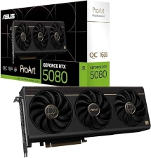 ASUS PROART NVIDIA GEFORCE RTX™ 5080 16GB GDDR7 OC EDITION GRAPHICS CARD (PCIE® 5.0, USB TYPE-C®, HDMI®/DP 2.1, 2.5-SLOT, SFF READY, AXIAL-TECH FANS, VAPOR CHAMBER), PROART-RTX5080|OC