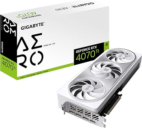 GIGABYTE GEFORCE RTX 4070 TI AERO OC 12G GRAPHICS CARD, 3X WINDFORCE FANS, 12GB 192-BIT GDDR6X, GV-N407TAERO OC-12GD VIDEO CARD-AERO-RTX4070TI|OC