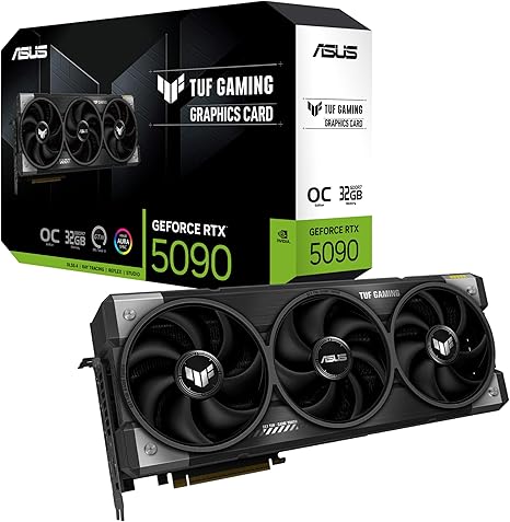 ASUS TUF GAMING NVIDIA GEFORCE RTX 5090 32GB GDDR7 OC EDITION GRAPHICS CARD, (PCIE 5.0, HDMI/DP 2.1, 3.6-SLOT, MILITARY-GRADE COMPONENTS, PROTECTIVE PCB COATING, VAPOR CHAMBER)-TUF GAMING (BLACK)-RTX5090|OC