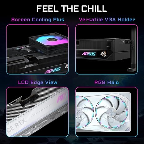 GIGABYTE AORUS GEFORCE RTX 5080 MASTER ICE 16G GRAPHICS CARD, WINDFORCE COOLING SYSTEM, 16GB 256-BIT GDDR7, GV-N5080AORUSM ICE-16GD VIDEO CARD-AORUS-RTX5080