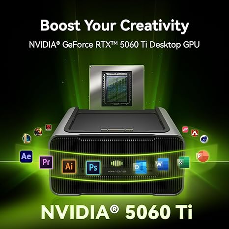 KHADAS MIND GRAPHICS 2 EGPU EXTERNAL GRAPHICS CARD WITH NVIDIA RTX 5060 TI 16GB GDDR7, DESKTOP GPU FOR THUNDERBOLT 4 LAPTOPS, 4K & 8K OUTPUT VIA HDMI 2.1B / DP 2.1B, PCIE 4.0 X8, BUILT-IN SPEAKERS