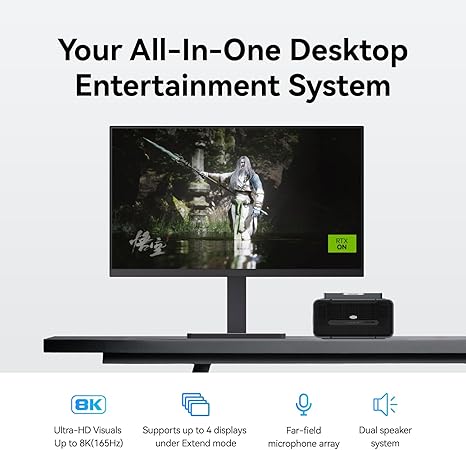 KHADAS MIND GRAPHICS 2 EGPU EXTERNAL GRAPHICS CARD WITH NVIDIA RTX 5060 TI 16GB GDDR7, DESKTOP GPU FOR THUNDERBOLT 4 LAPTOPS, 4K & 8K OUTPUT VIA HDMI 2.1B / DP 2.1B, PCIE 4.0 X8, BUILT-IN SPEAKERS