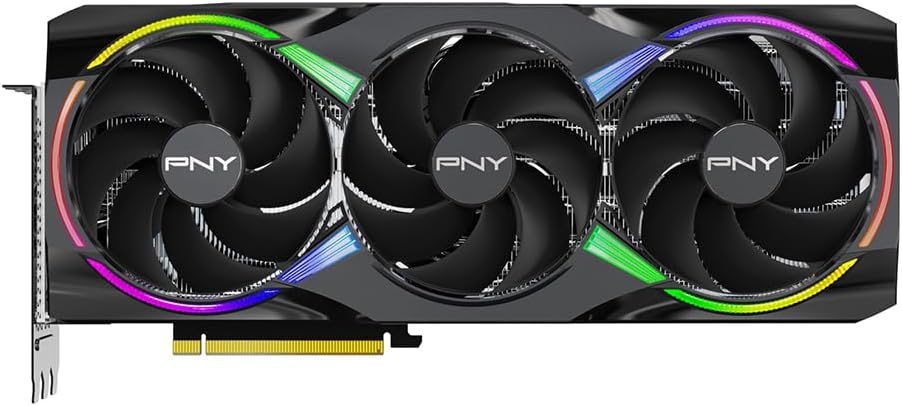 PNY NVIDIA GEFORCE RTX™ 5080 SLIM DUAL-FAN, DUAL-SLOT OC GRAPHICS CARD (16GB GDDR7, SFF-READY, 256-BIT, BOOST SPEED: 2730 MHZ, PCIE® 5.0, HDMI®/DP 2.1, NVIDIA BLACKWELL ARCHITECTURE, DLSS 4.5)-TRIPLE FAN ARGB OC