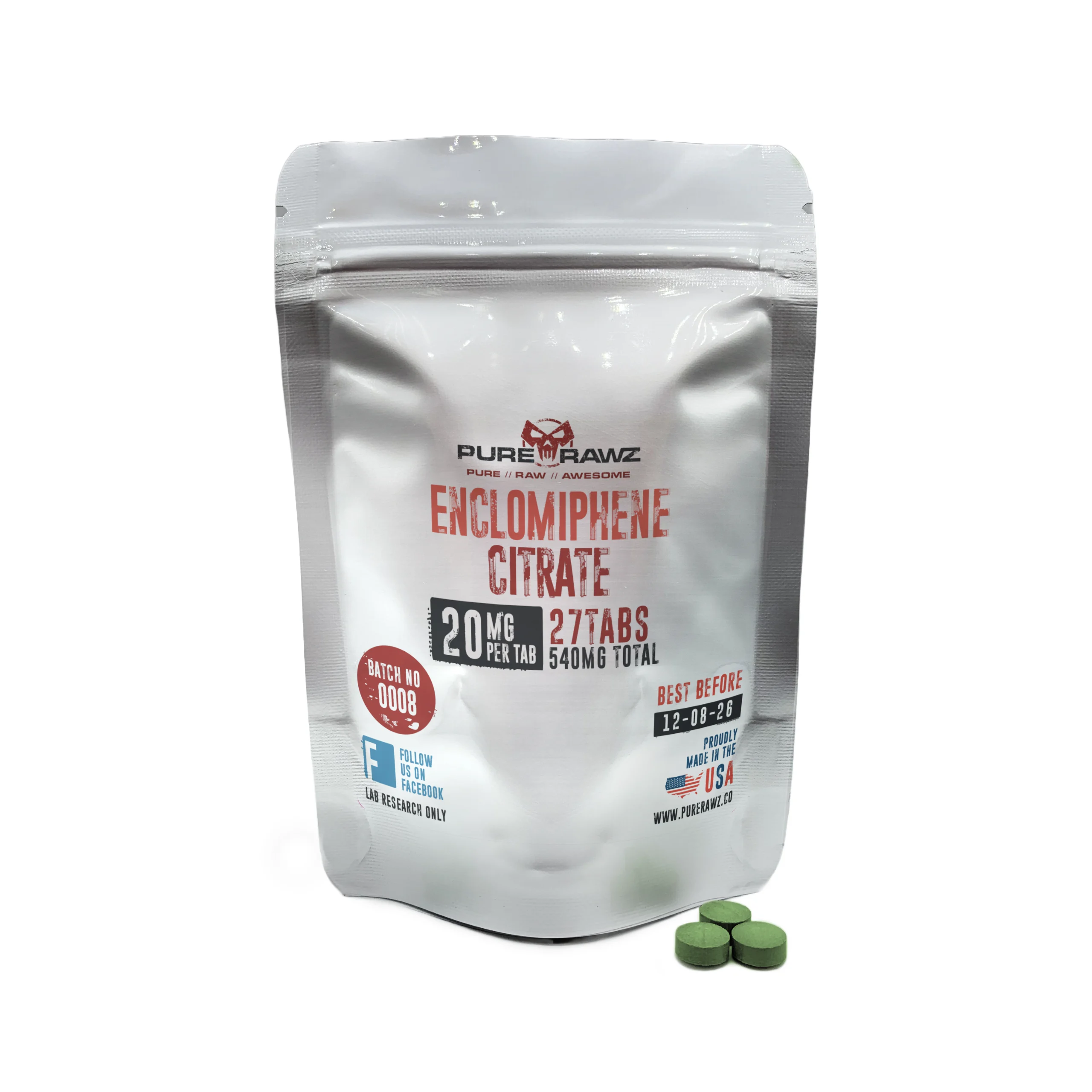PURERAWZ ENCLOMIPHENE CITRATE 20MQ PER TABLET/27CT/540MQ