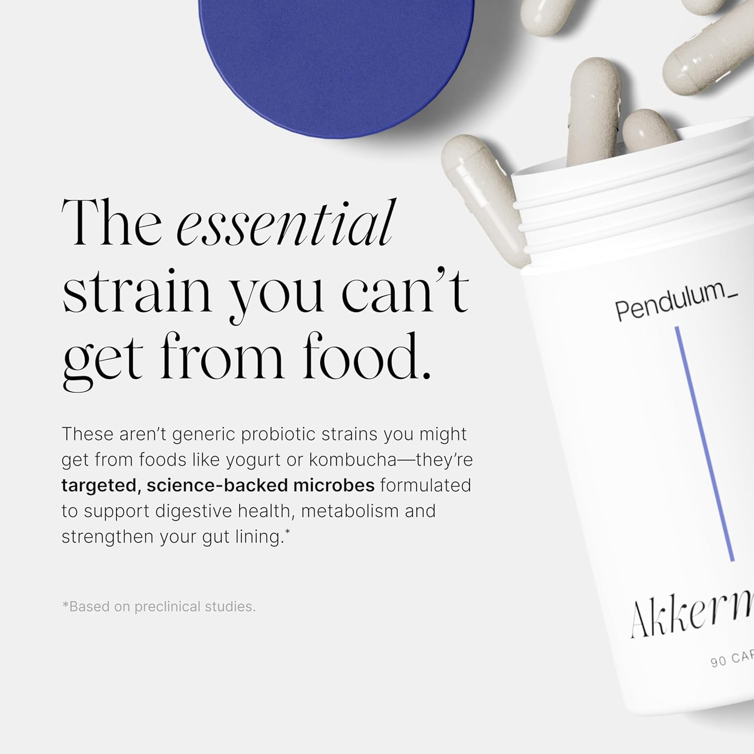 PENDULUM AKKERMANSIA PROBIOTIC WITH PREBIOTIC FIBER 100M AFU, DELAYED RELEASE, 90 CAPSULES