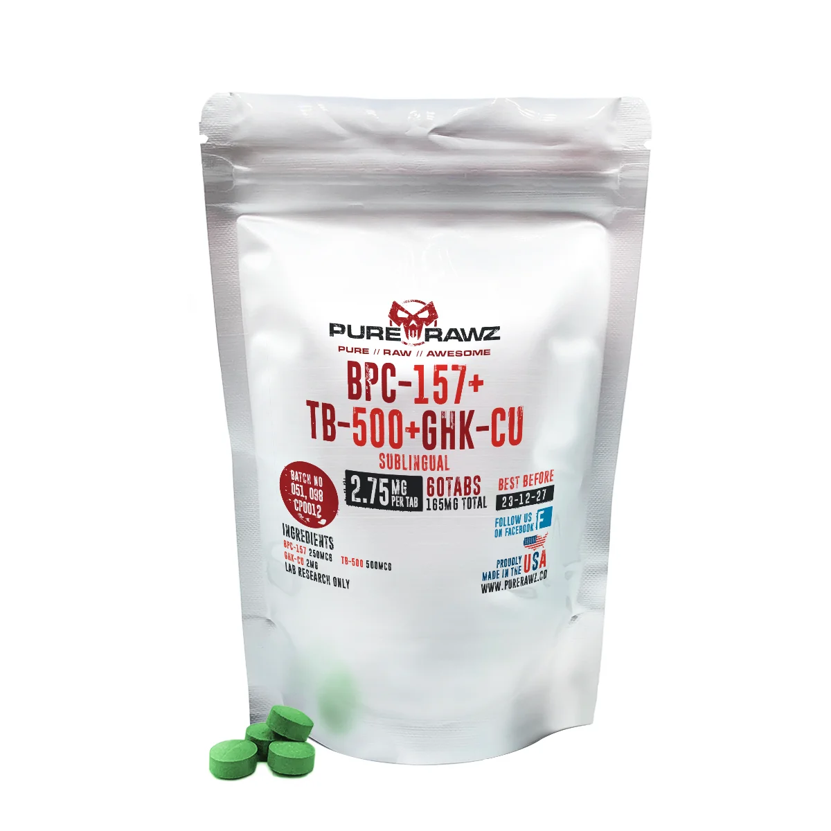 PURERAWZ HEALING AND REPAIR RESEARCH BLEND: BPC-157 ARG + THYMOSIN BETA-4 + GHK-CU NASAL SPRAY/2.2 PER  SPRAY/10ML/220MQ