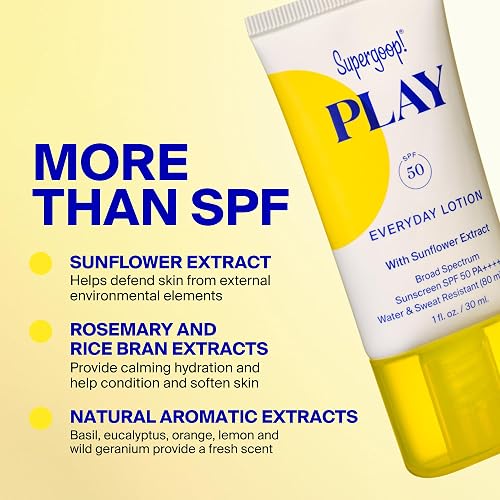 SUPERGOOP! PLAY EVERYDAY LOTION SPF 50 BROAD SPECTRUM SUNSCREEN FOR FACE BODY 18OZ