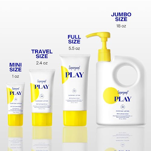 SUPERGOOP! PLAY EVERYDAY LOTION SPF 50 BROAD SPECTRUM SUNSCREEN FOR FACE BODY 18OZ
